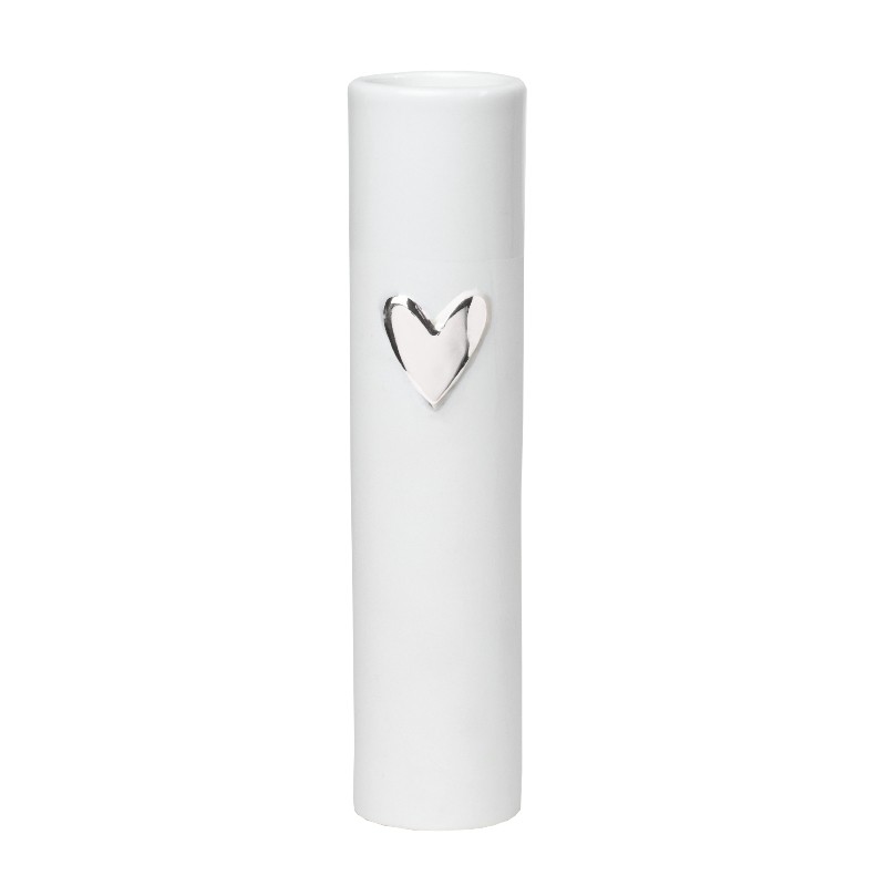 Vase Love coeur argenté