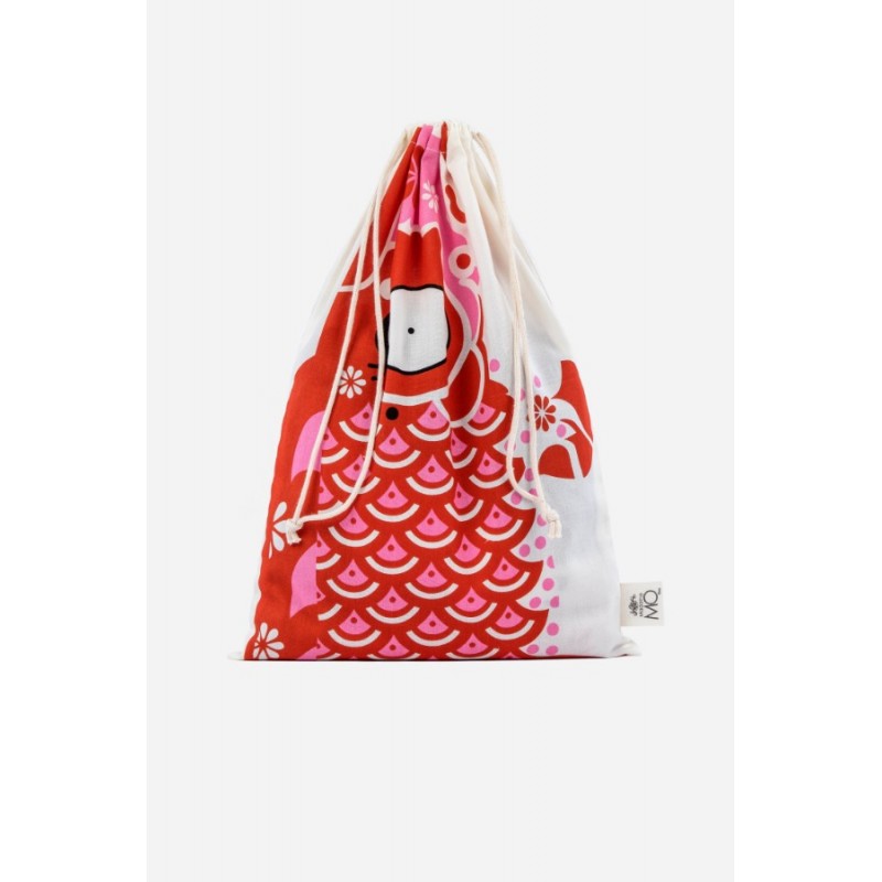 Sac coton recyclé rouge joyeux