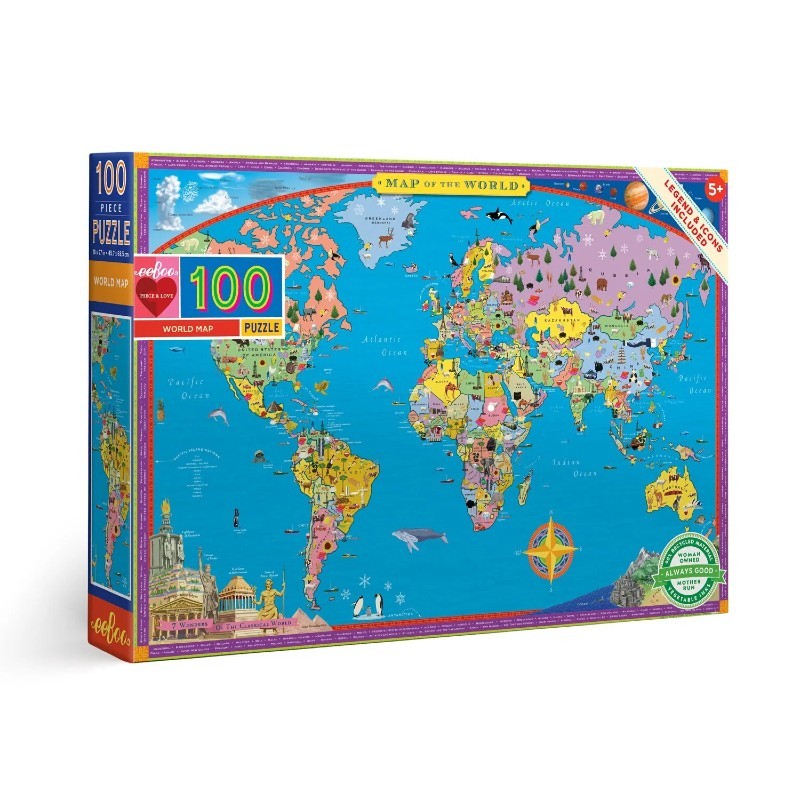 Puzzle carte du monde - 100...