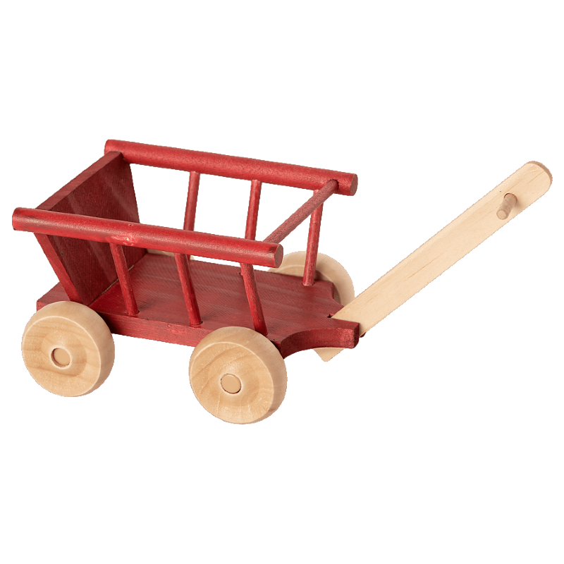 Chariot en bois rouge