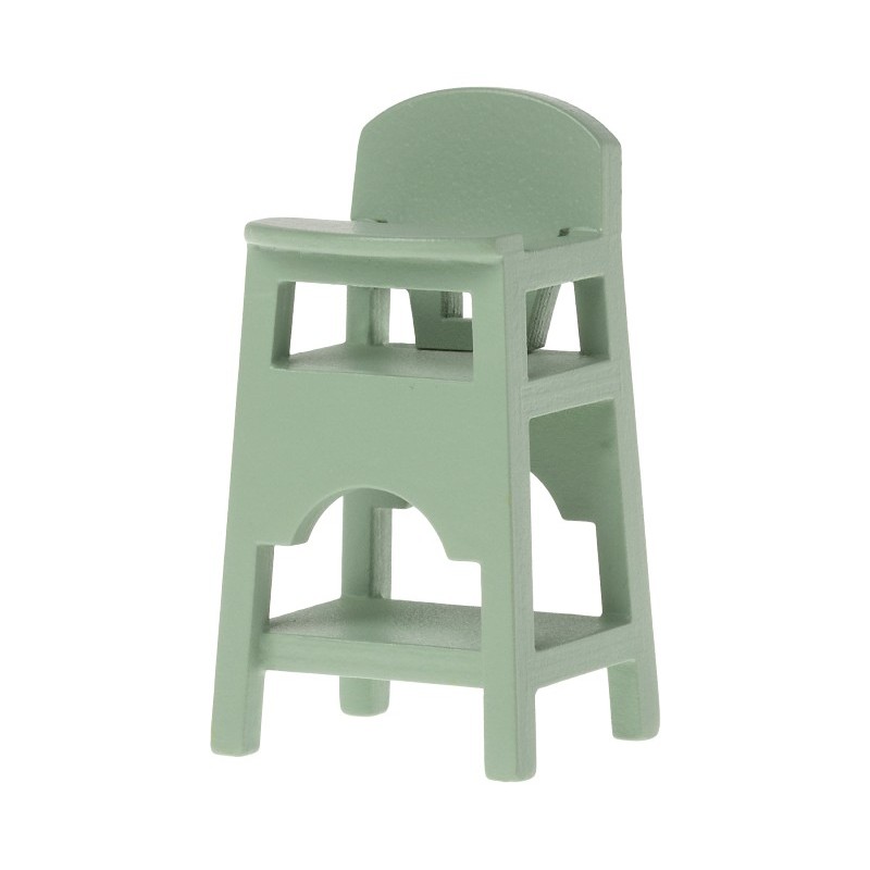 Chaise haute bébé en bois vert