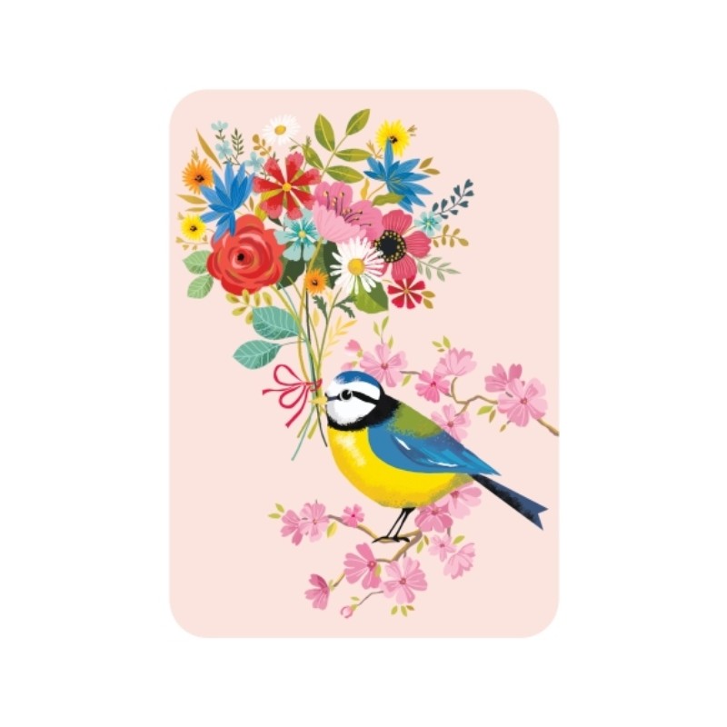 Carte Oiseau Fleurs
