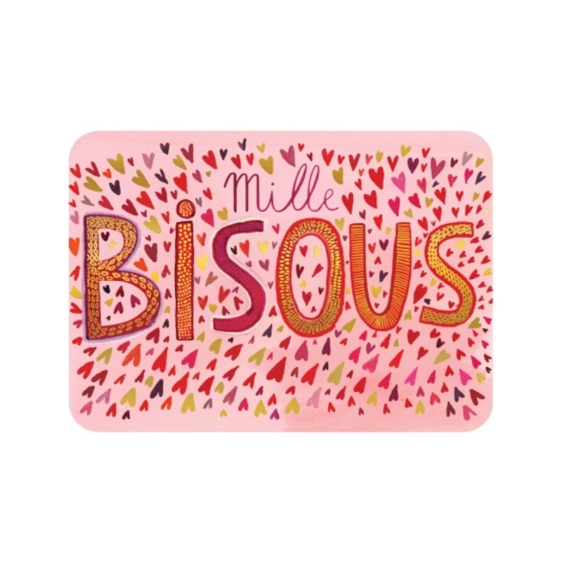 Carte Mille Bisous Coeurs