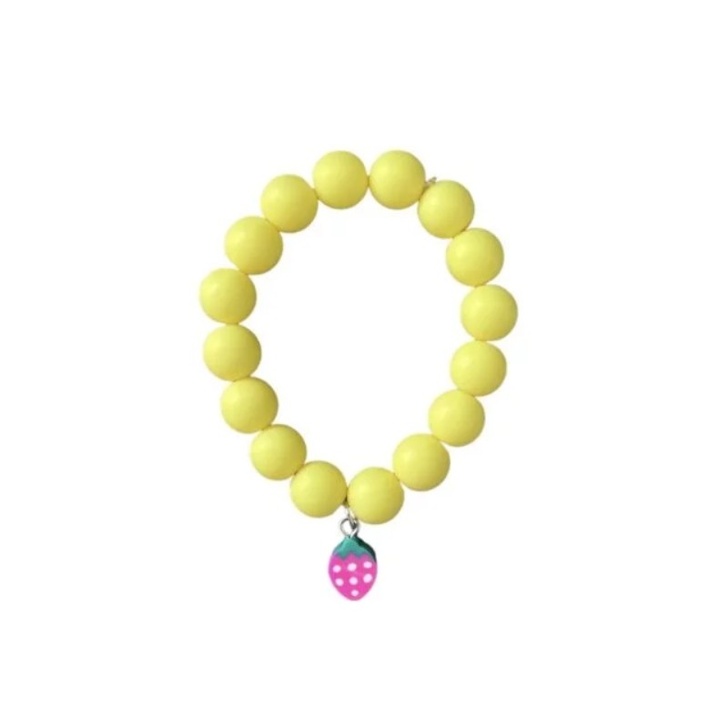 Bracelet perles fruit jaune