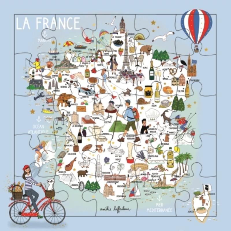 Carte puzzle la France