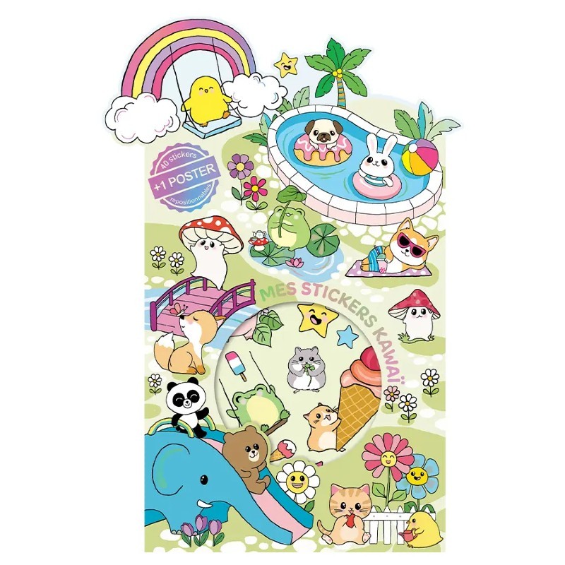 Jeu stickers + Poster de Kawai