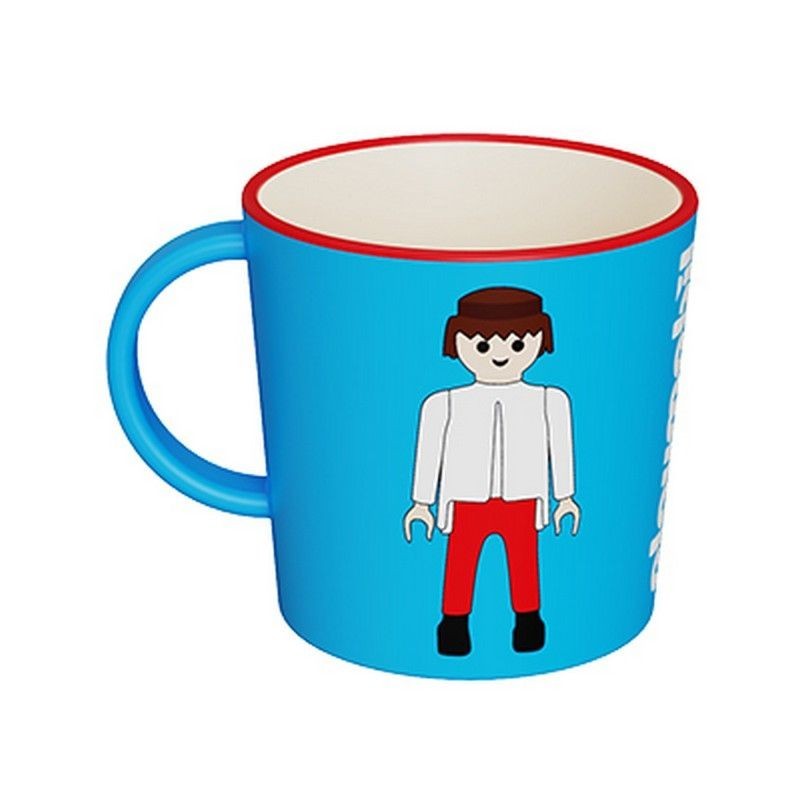 Mug bleu figurines playmobil