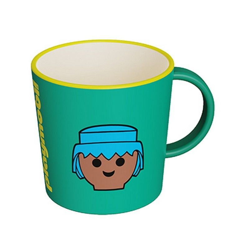 Mug vert têtes playmobil