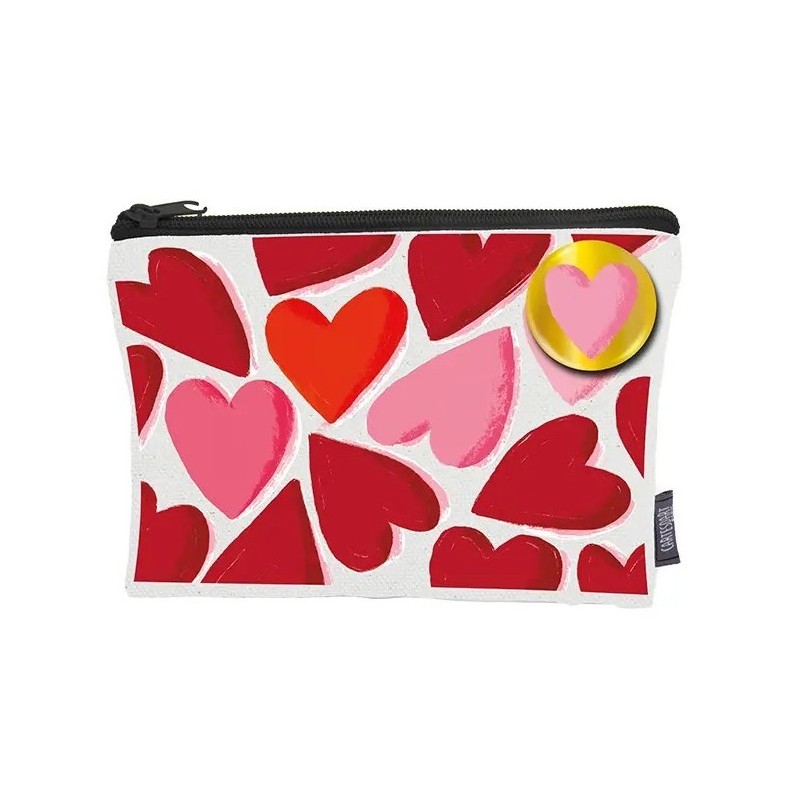 Trousse et badge Coeurs