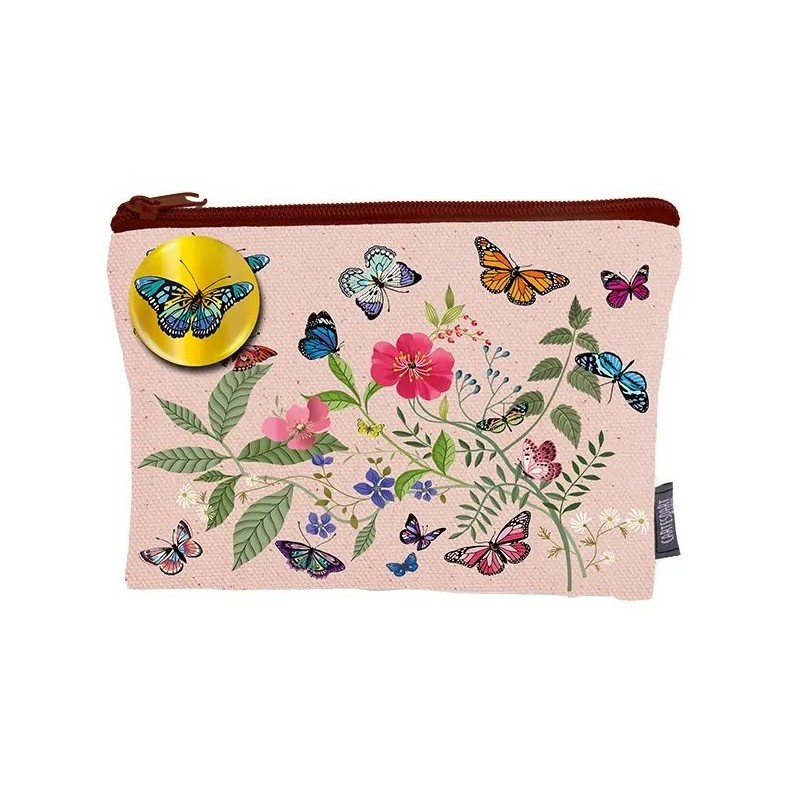 Trousse et badge Papillons