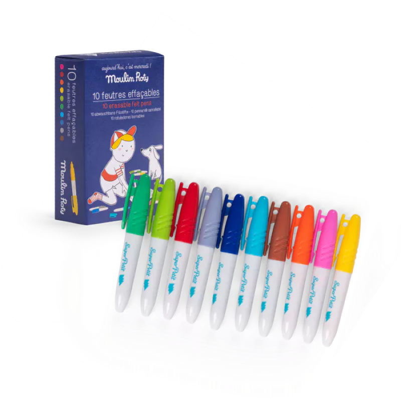 Lot 10 feutres effaçables