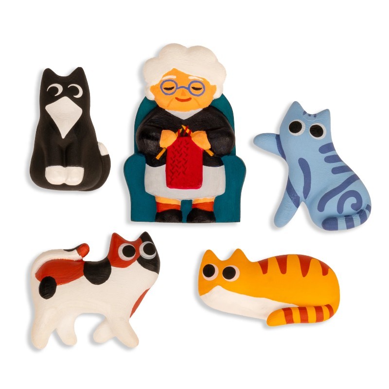 Lot de 5 magnets - Chat