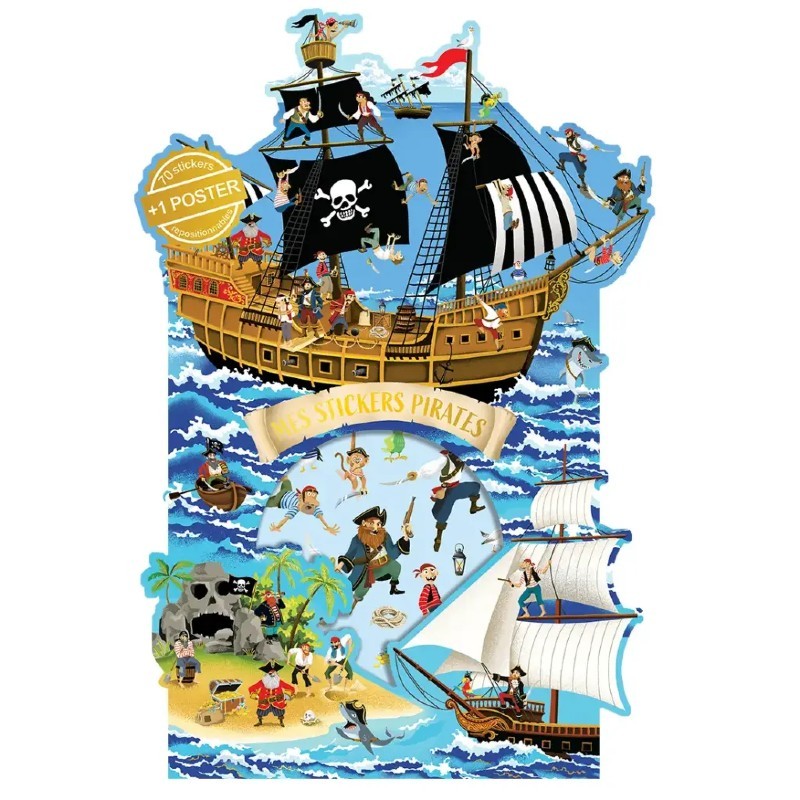 Jeu stickers + poster Pirates