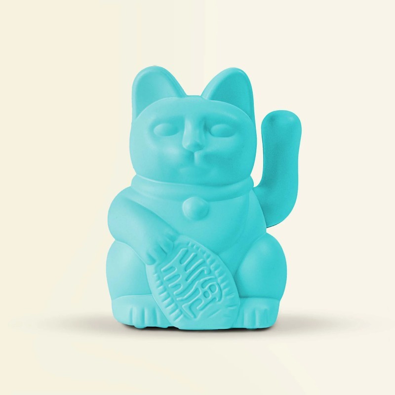 Lucky cat solaire turquoise