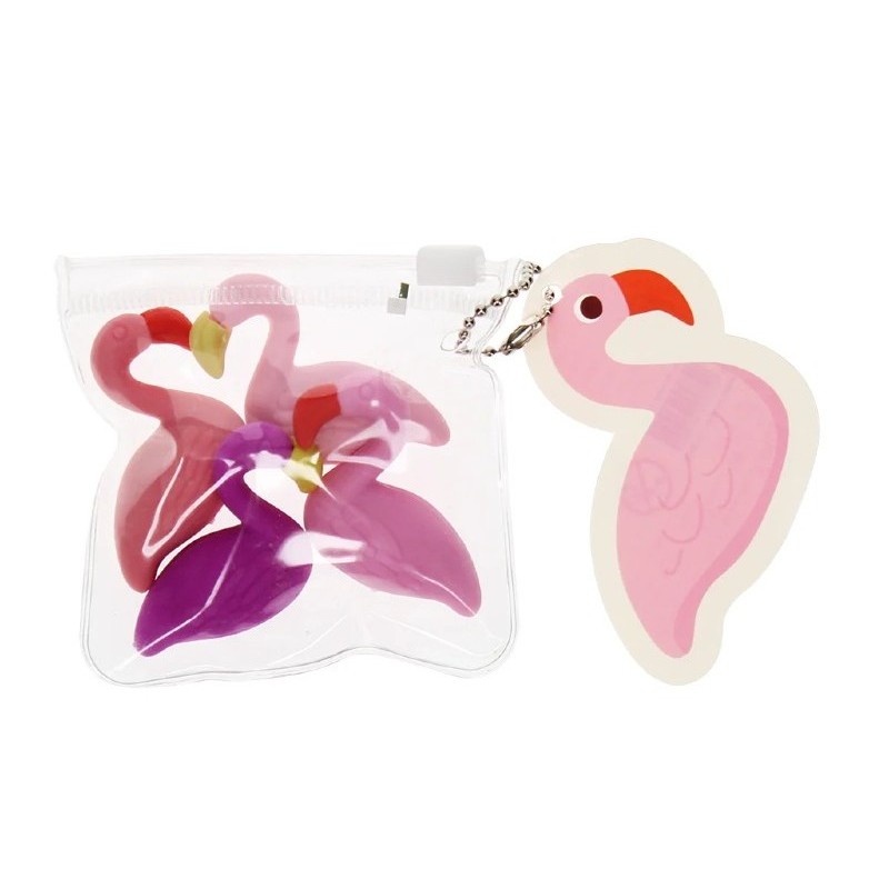 Lot 4 gommes Flamants
