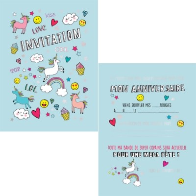 Carte D Invitation Anniversaire Licorne Carte Personnalisable Anniversaire Theme Licorne Au Pays
