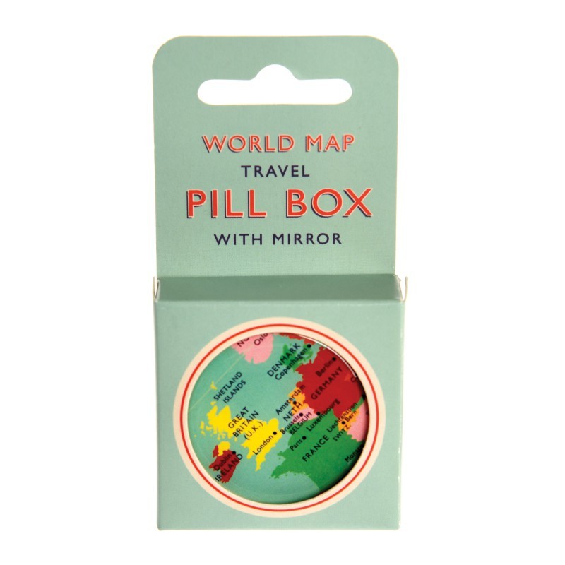 Boîte à pilules Carte du monde