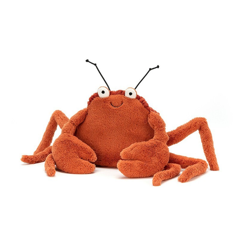 Peluche côtelée Crabe orange