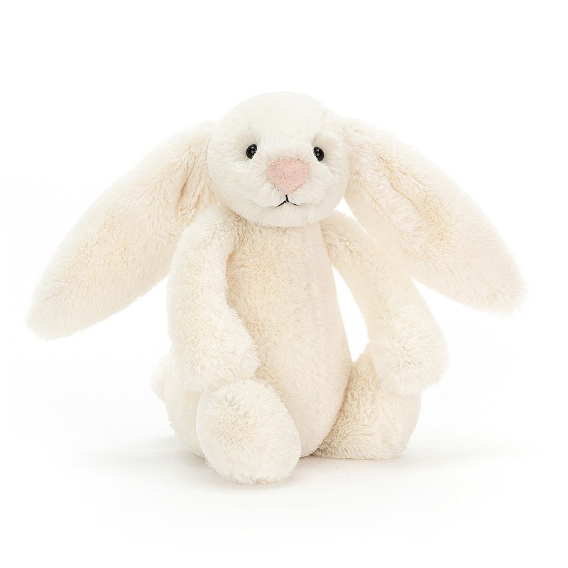 Petite peluche lapin uni blanc