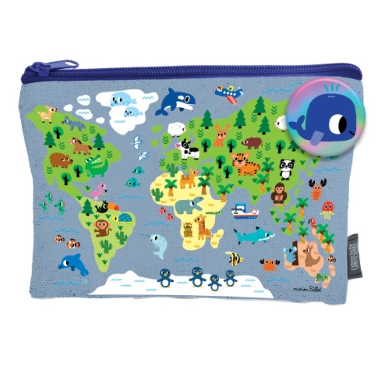 Trousse et badge Monde